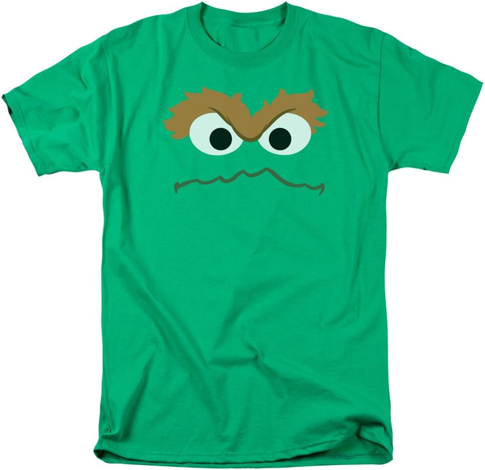 Sesame Street Oscar Face Adult Mens Graphic Tee Funny T-Shirt