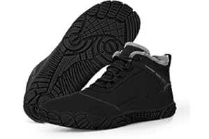 FRGITYGIFT Hike Winter Footwear Barefoot Boots Mens Womens, Waterproof Winter Snow Boots, Warm Ankle Booties, Wide Toe Barefoot Hiking Boots, Non-Slip Zero Drop Sole Hike Shoes for Hiking Walking Outdoor