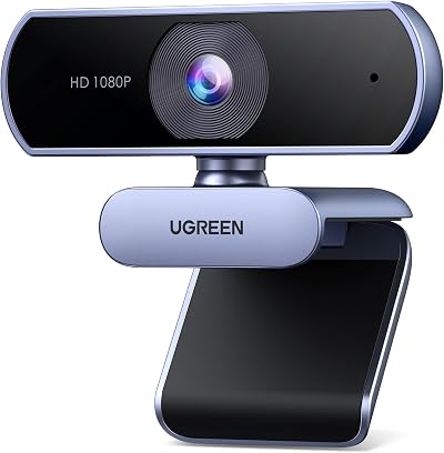 UGREEN Webcam 1080P 30fps with Noise Cancelling Mics 85° View USB