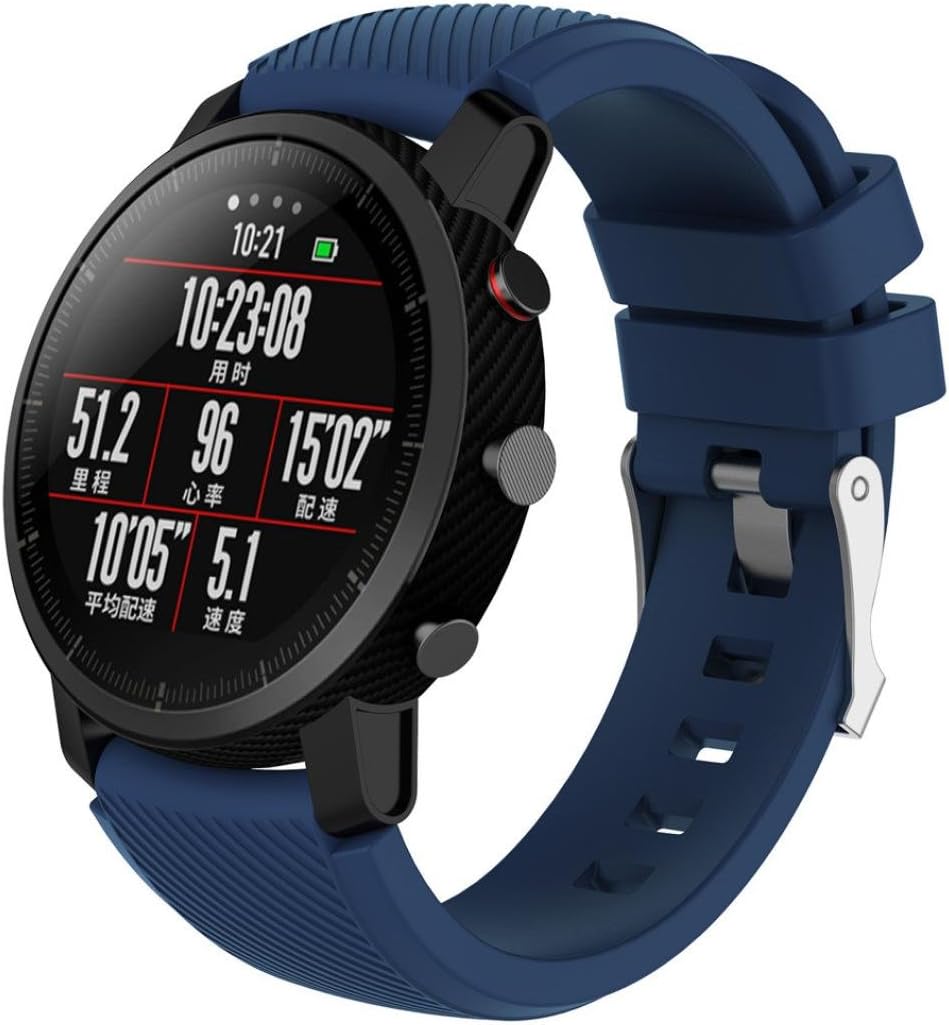 RTYou(TM) Sports Replacement Wristband Soft Silica Gel Strap For HUAMI Amazfit Stratos Smart Watch 2 (Navy)