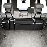 Backseat Car Trunk Organizer, Lumsing 2 in 1 Trunk Organizer with 4 Pocket Car Storage bag Back Seat Organizer for kids, Multipurpose Cargo Accessories SUV & Car Organizer