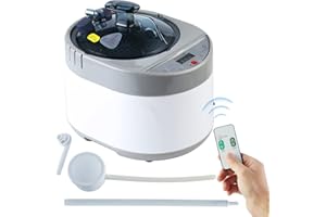 Smartmak Sauna Steamer, Portable 4L Upgrated Steam Pot Generator with Remote Control, Spa Machine with Timer Display Herbal Box for Steam Saunas, 110V US Plug- Grey