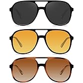 YDAOWKN Retro Square Aviator Sunglasses for Womens Mens Vintage 70s Double Bridge Sun Glasses