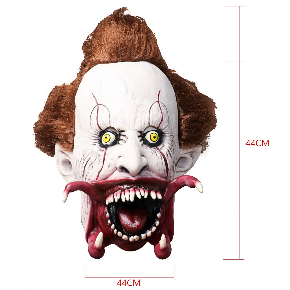 Scary Evil Clown Mask,Halloween Costume Party Mask for Masquerade/Birthday Parties,Carnival Decorations