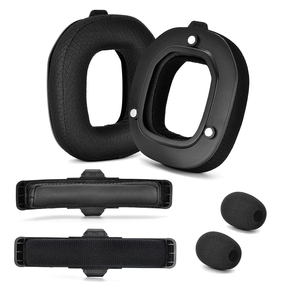 Yaowanguan A50 Gen 4 Mod Kit - Replacement Earpads Headbands for ASTRO Gaming A50 Wireless Headset Gen 4,Microphone Foam,Ear Cushions/Cups/Pads,A50 Gen 4 Accessories,Added Thickness(Black Fabric)