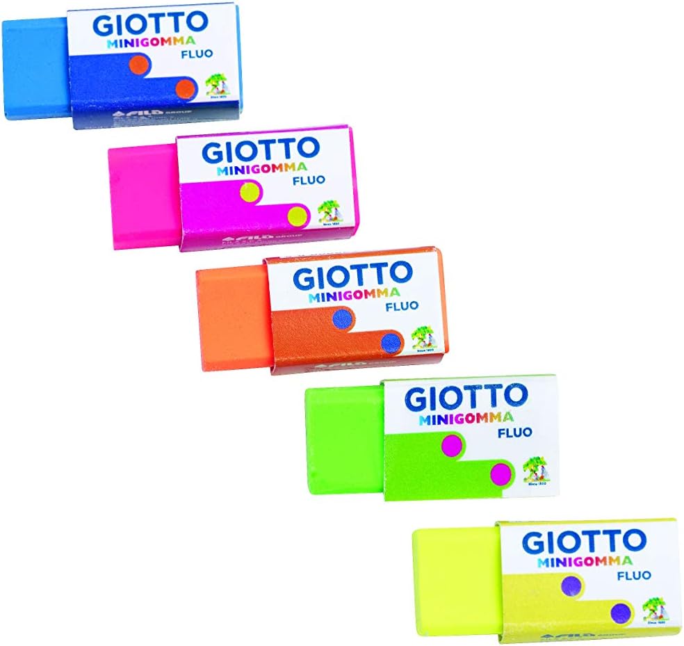 Giotto 025200 Neon Mini Erasers Set of 5 - Image 4