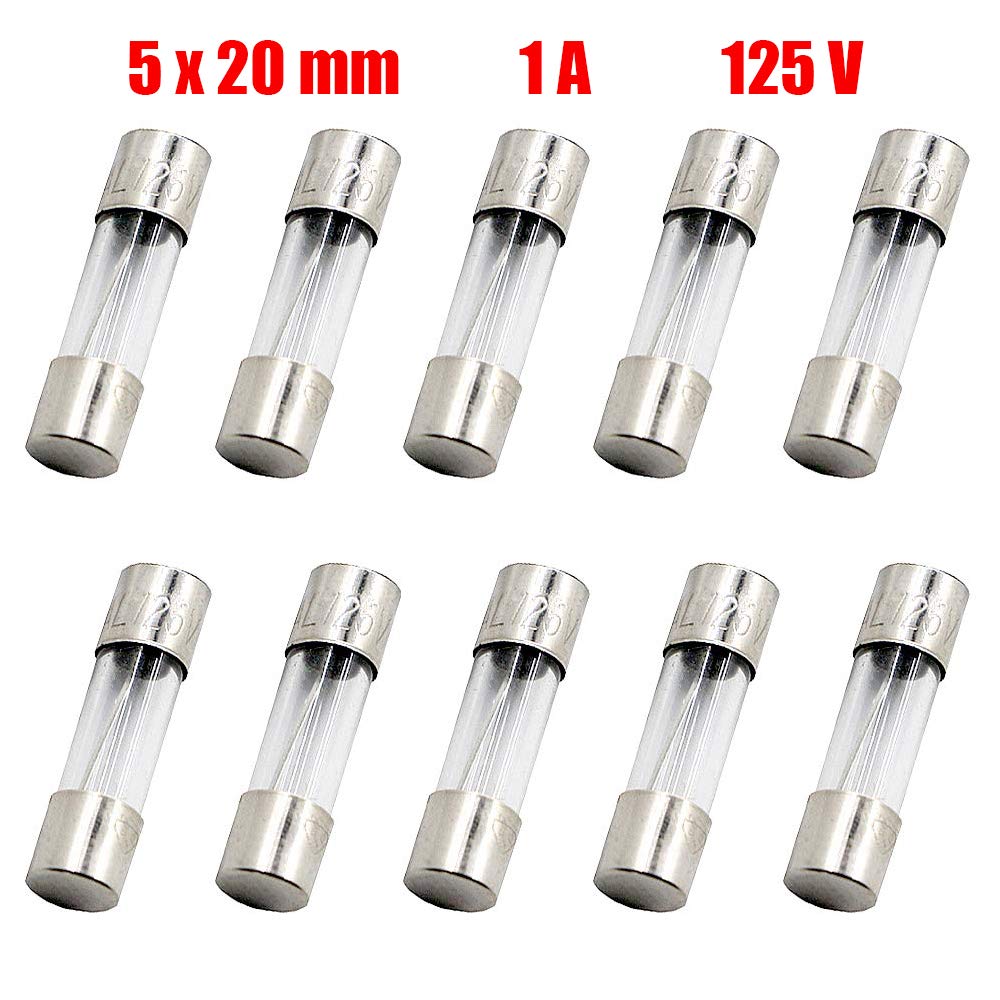 SIXQJZML 10 Pack F1AL FastBlow Fuse 1A 1amp 125V Glass Fuses 0.2 x 0.