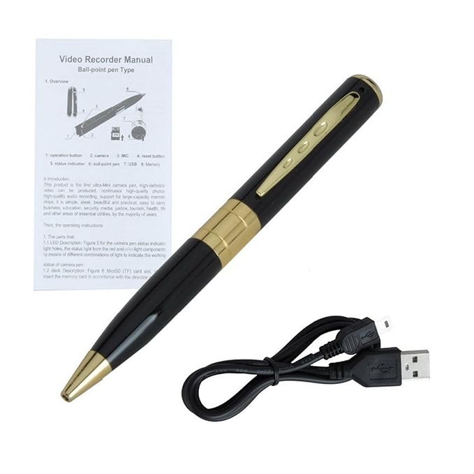 FUNOC Mini Spy Pen Kugelschreiber Spion Pen HD Video Hidden USB DVR Kamera Camcorder Recorder 1280x960 Cam bis zu 32GB Micro 