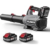 Leaf Blower Cordless (Upgraded) - 630CFM/160MPH, 21V Powerful Electric Cordless Leaf Blower with 2 x 4.0Ah Batteries and Charger, Battery Powered Leaf Blowers for Lawn Care, Patio, Yard, Dust, Snow