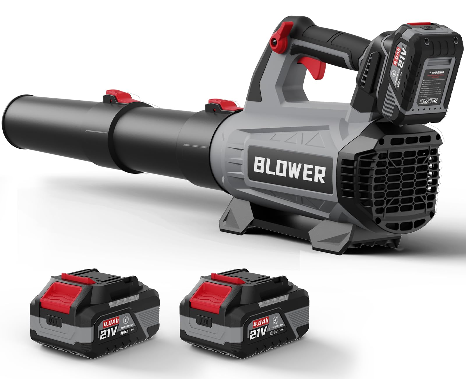 Leaf Blower Cordless (Upgraded) - 630CFM/160MPH, 21V Powerful Electric Cordless Leaf Blower with 2 x 4.0Ah Batteries and Charger, Battery Powered Leaf Blowers for Lawn Care, Patio, Yard, Dust, Snow Image Leaf Blower Cordless (Upgraded) - 630CFM/160MPH, 21V Powerful Electric Cordless Leaf Blower with 2 x 4.0Ah Batteries and Charger, Battery Powered Leaf Blowers for Lawn Care, Patio, Yard, Dust, Snow Image