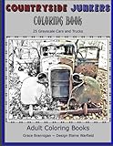 Countryside Junkers Coloring Book: 25 Grayscale Cars and Trucks (Adult Coloring Books) (Volume 11)