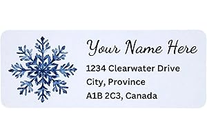 LUXTERIC Set of 180 Self Adhesive Personalized Christmas Return Address Labels, 2.625” by 1”, Custom Labels for Postage, Enve