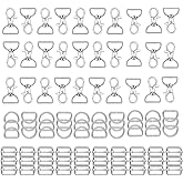 90pcs Swivel Snap Hooks Kit D Rings for Purse Slide Buckles Hook Hardware Bag Making Clasp Clips Keychain Clasps Crafts
