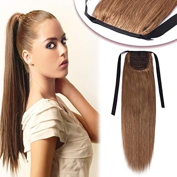 Amazon Com Human Hair Ponytail Extensions Drawstring Tie Up Pony