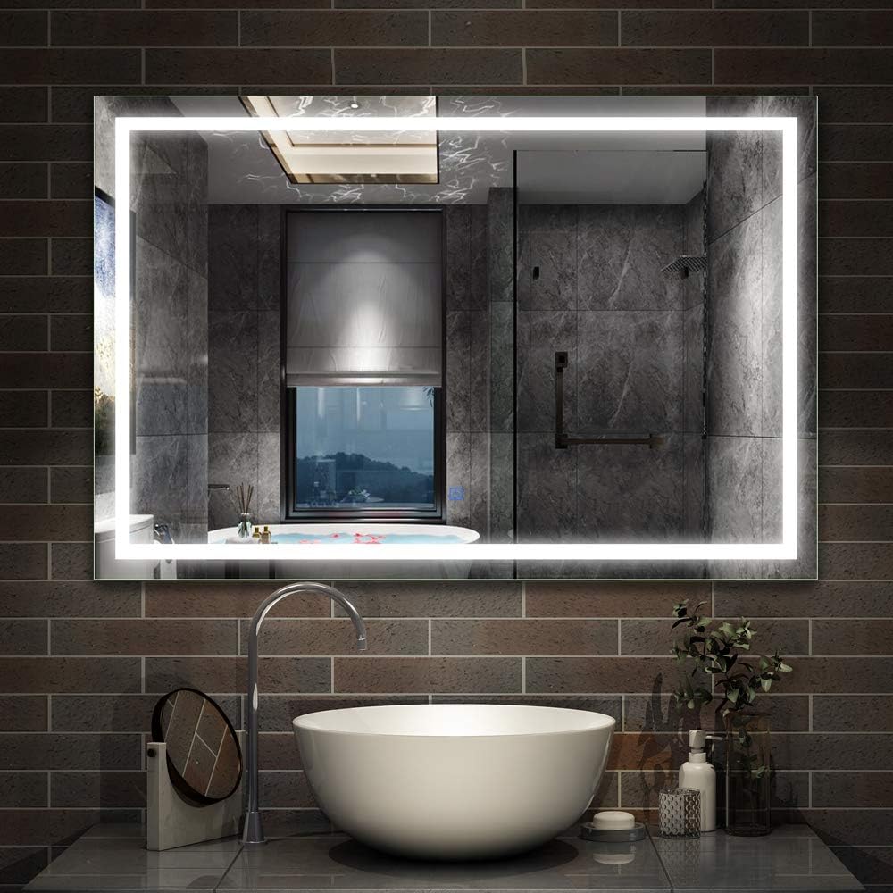 Aica 800x600mm Designer Illuminated LED Bathroom Mirror Light Sensor