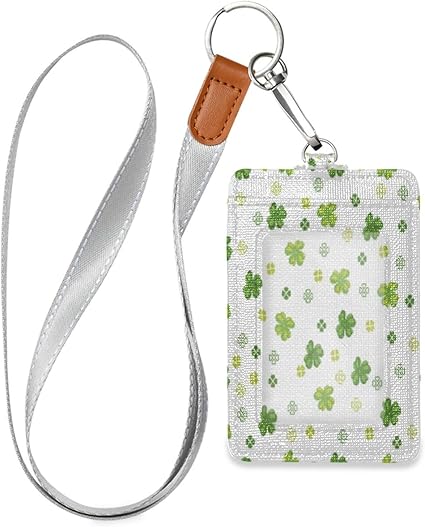 Amazon グリーンリーフアートバッジホルダー 運転免許証クレジットカードホルダー1idウィンドウ2オフィス用カードスロット学校id 名札 ホルダー 文房具 オフィス用品