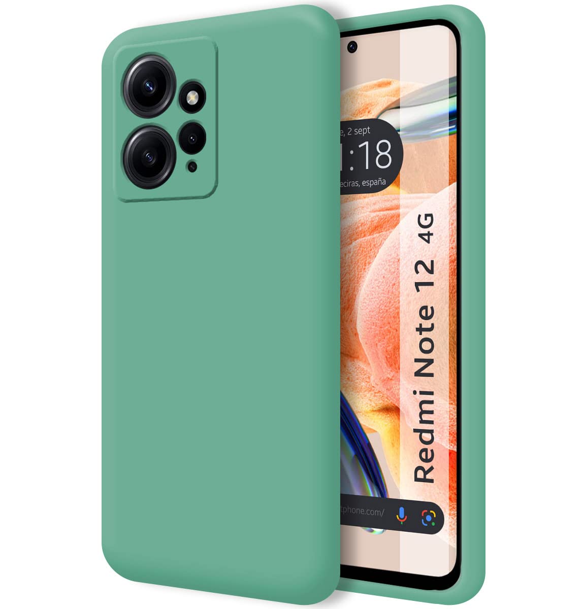 Tumundosmartphone Silicone Liquid Ultra Soft Case for Xiaomi Redmi Note 12 4G Green — image 1