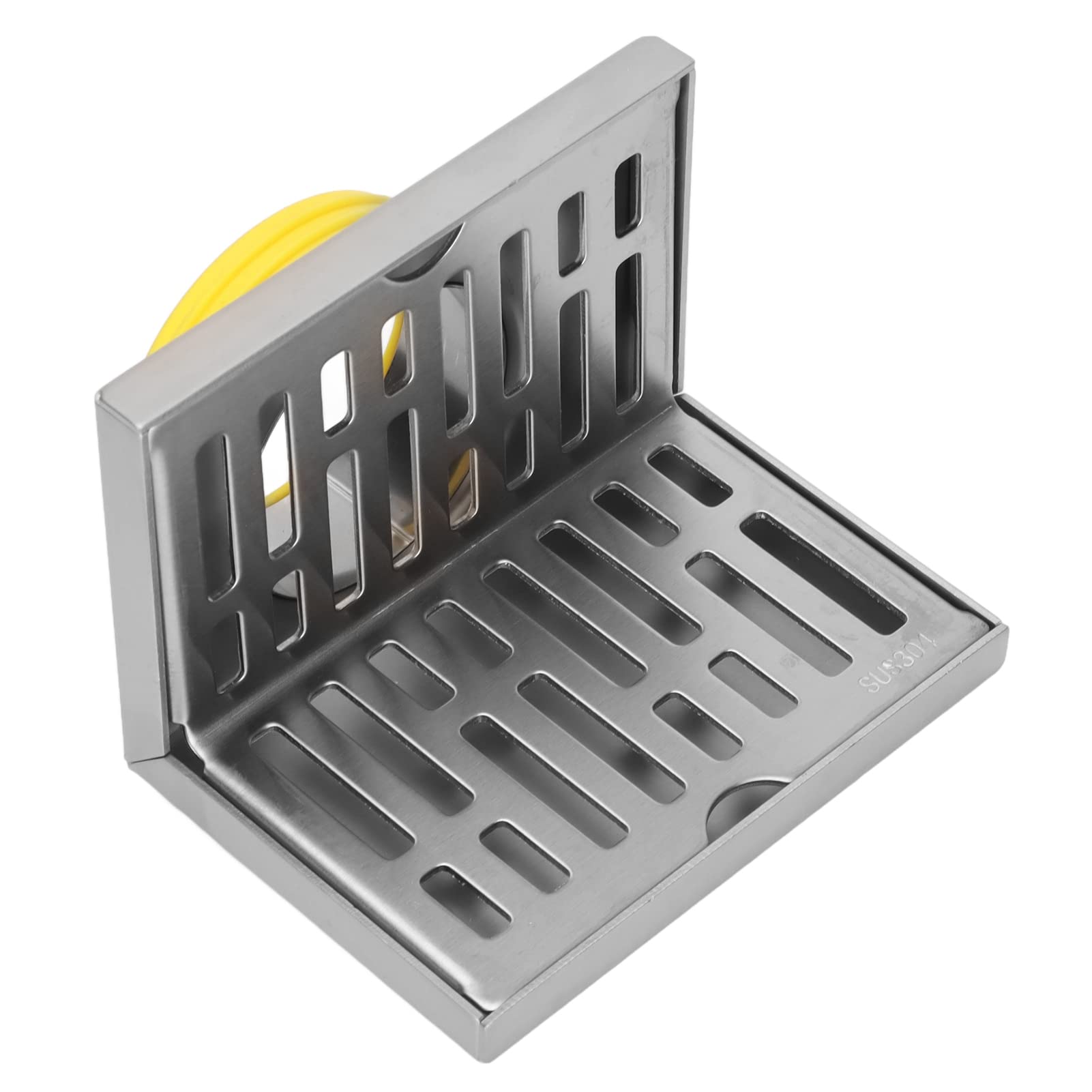 Corner Floor Drain L-Shaped Stainless Steel Floor Wall Horizontal Drainage Efficient Water Drainage Drain for Balcony, Bathroom, Kitchen