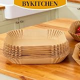 BYKITCHEN 300pcs Air Fryer Liners for Dual Basket 21-27cm 450F view 9