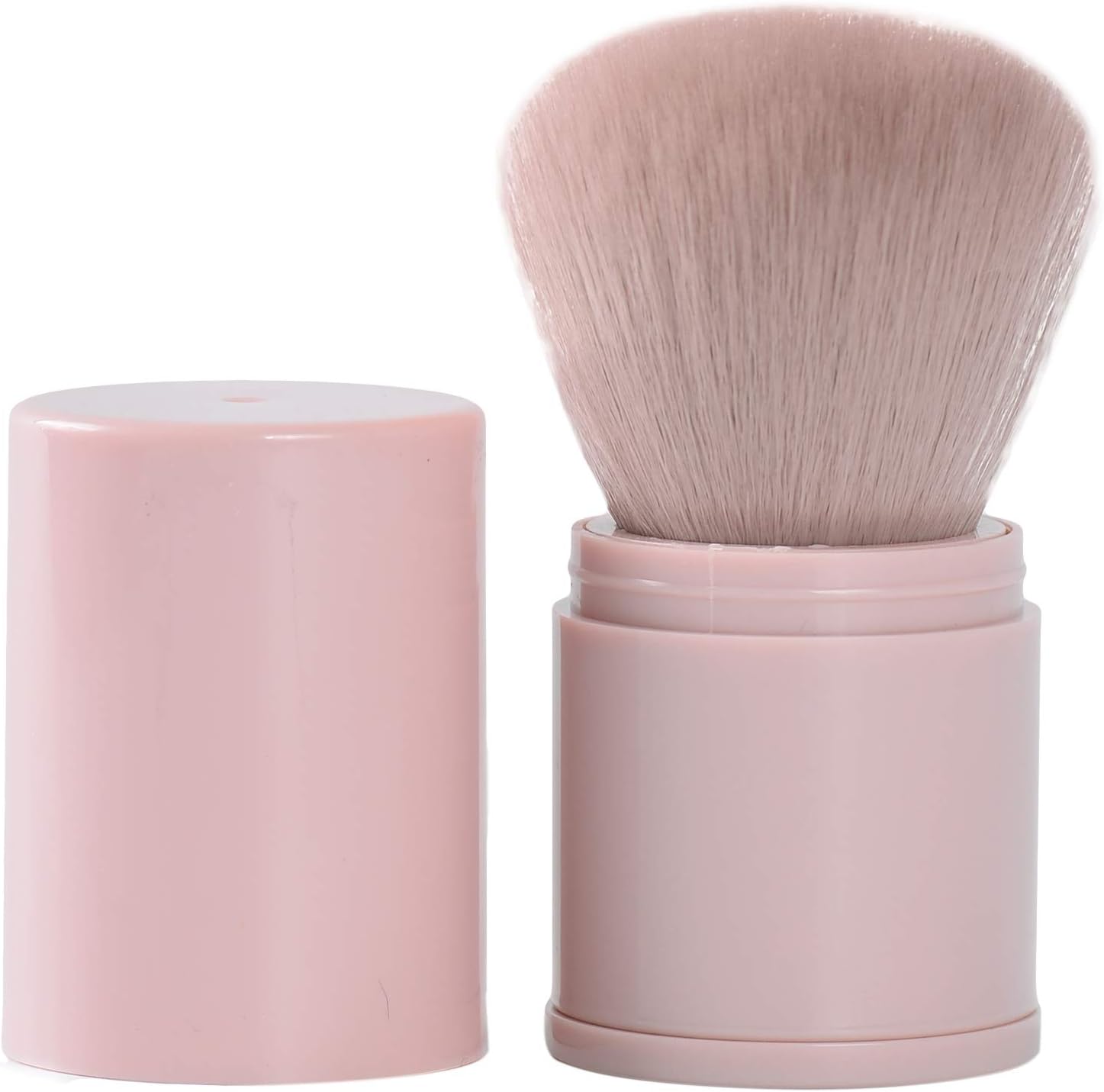 Retractable Kabuki Makeup Brush Powder Brushes Face Brush Foundation Travel Foundation Brush for Blush Bronzer & Powder (Pink)