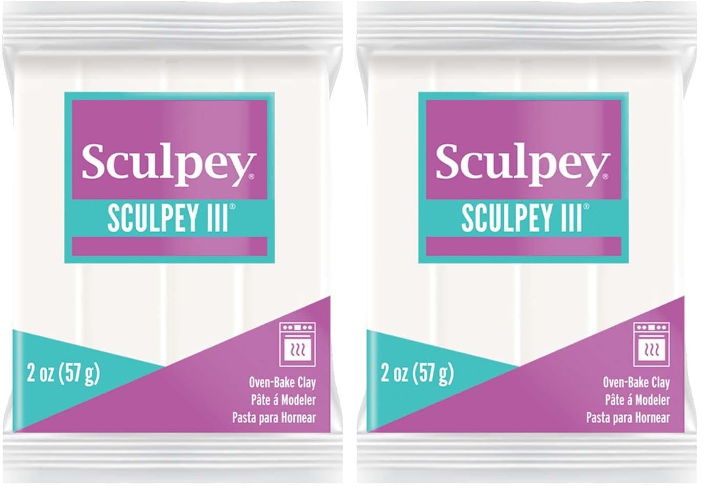 1 x Sculpey Polymer Oven Bake Craft Modelling Clay 57g White (Pack of 2)