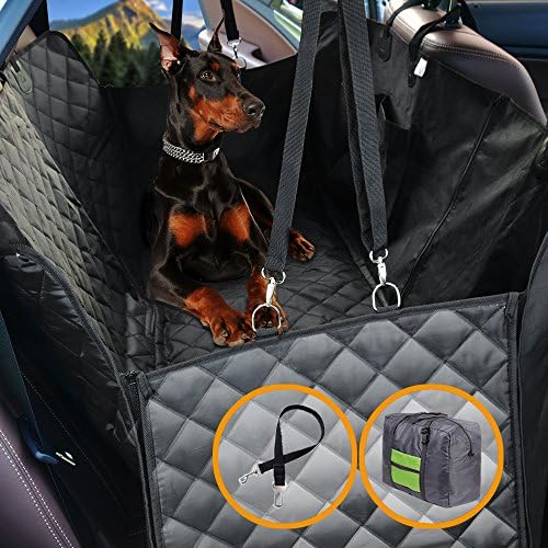 Dog Seat Covers for Car with Side Flaps Pet Car Back Seat Cover hammock for Trucks and SUVs with Nonslip Backing, Waterproof, Soft by Flinelife