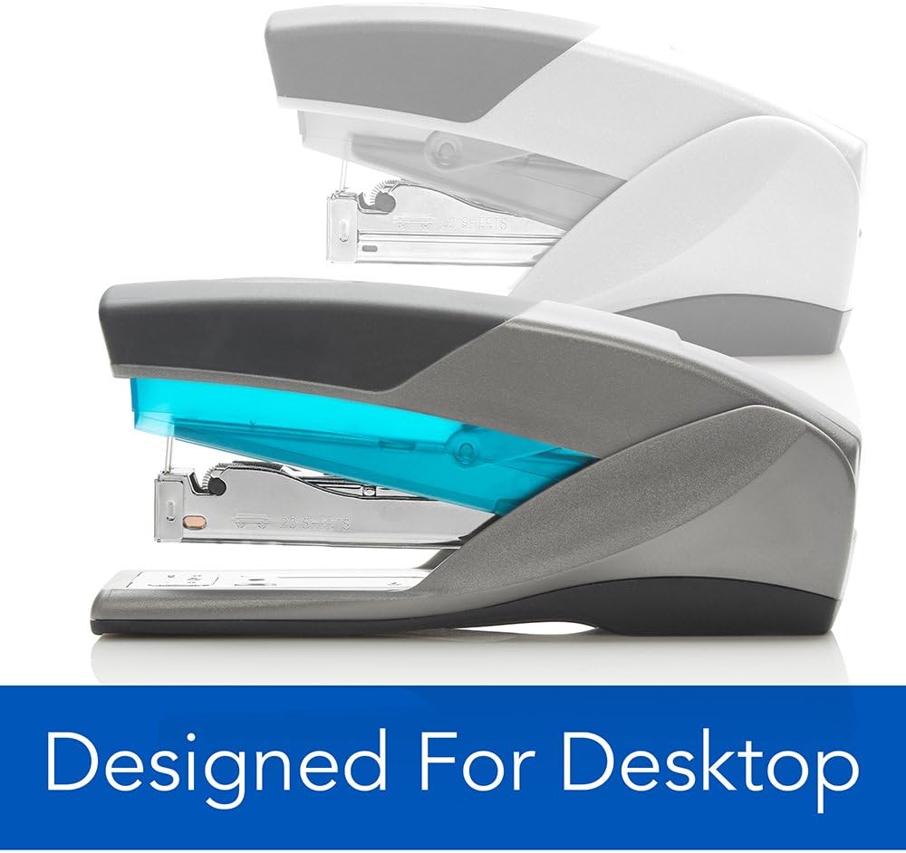 Swingline Stapler, Optima 25, Full Size Desktop Stapler, 25 Sheet Capacity, Reduced Effort, Blue/Gray (66404) - SWI66404 : Desk Staplers : Office Products