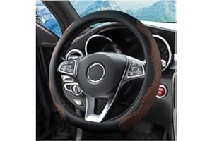 XINLIYA 14.5"-15" Car Steering Wheel Cover, Auto Interior Wheel Protector with Durable Soft Breathable Anti-Slip Linging Leat