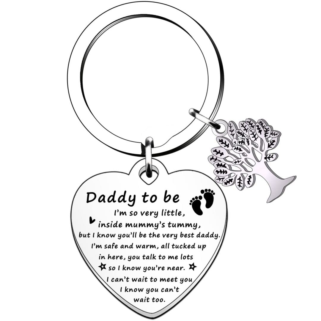 HULALA Daddy to Be Keyring Keychain Father's Day Gifts from Bump I Can't Wait to Meet You Key Rings