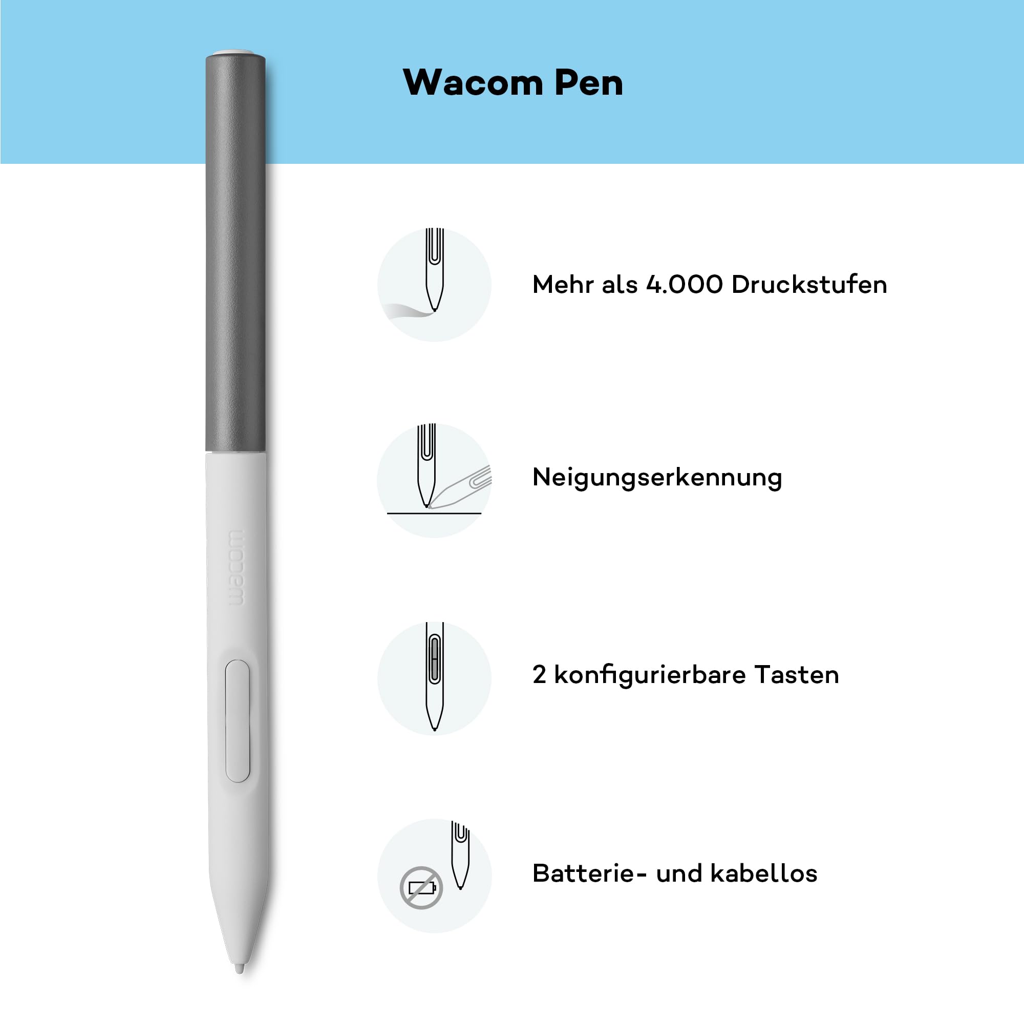Wacom One S Stifttablett inkl. batterielosem EMR-Stift, Bluetooth-Verbindung, für Windows, Mac, Chromebook und Android – ideal für kreative Einsteiger, digitales Zeichnen und alltägliche Büroarbeiten. 5