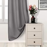 DWCN Blackout Curtains Eyelet Grey 46x54 2 Panels Thermal Insulated view 5