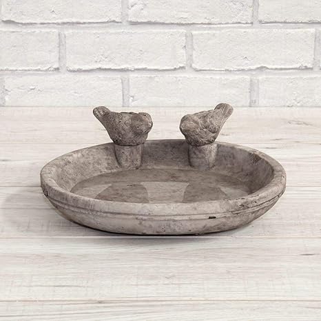 Garden Ornaments Accessories Sandy Bird Bath Feeder Concrete