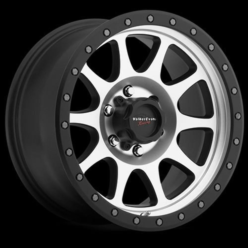 Walker Evans 504MB Legacy Satin Black with Diamond Cut Face Wheel with Painted Finish (18 x 9. inches /6 x 135 mm, 18 mm Offset)