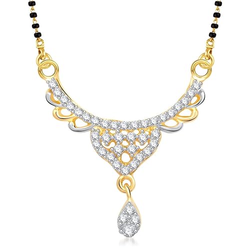Cubic Zirconia Mangalsutra for Women (Golden) (vkmp1247g)