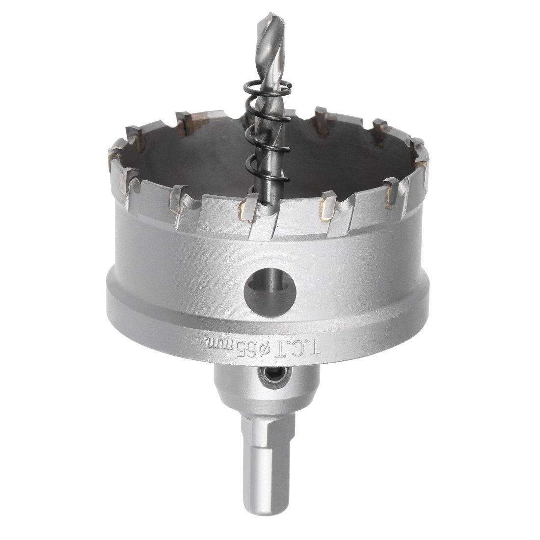 Sourcingmap Carbide Hole Saw Drill Bit, 65mm Hole Cutter for Stainless Steel Alloy Cast Iron Copper Metal Sheet, with Limit Step