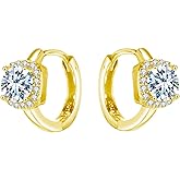 925 Sterling Silver Moissanite Hoop Earrings for Women, 1-2CT D Color VVS1 Moissanite Hoop Earrings, Perfect Jewelry Gifts