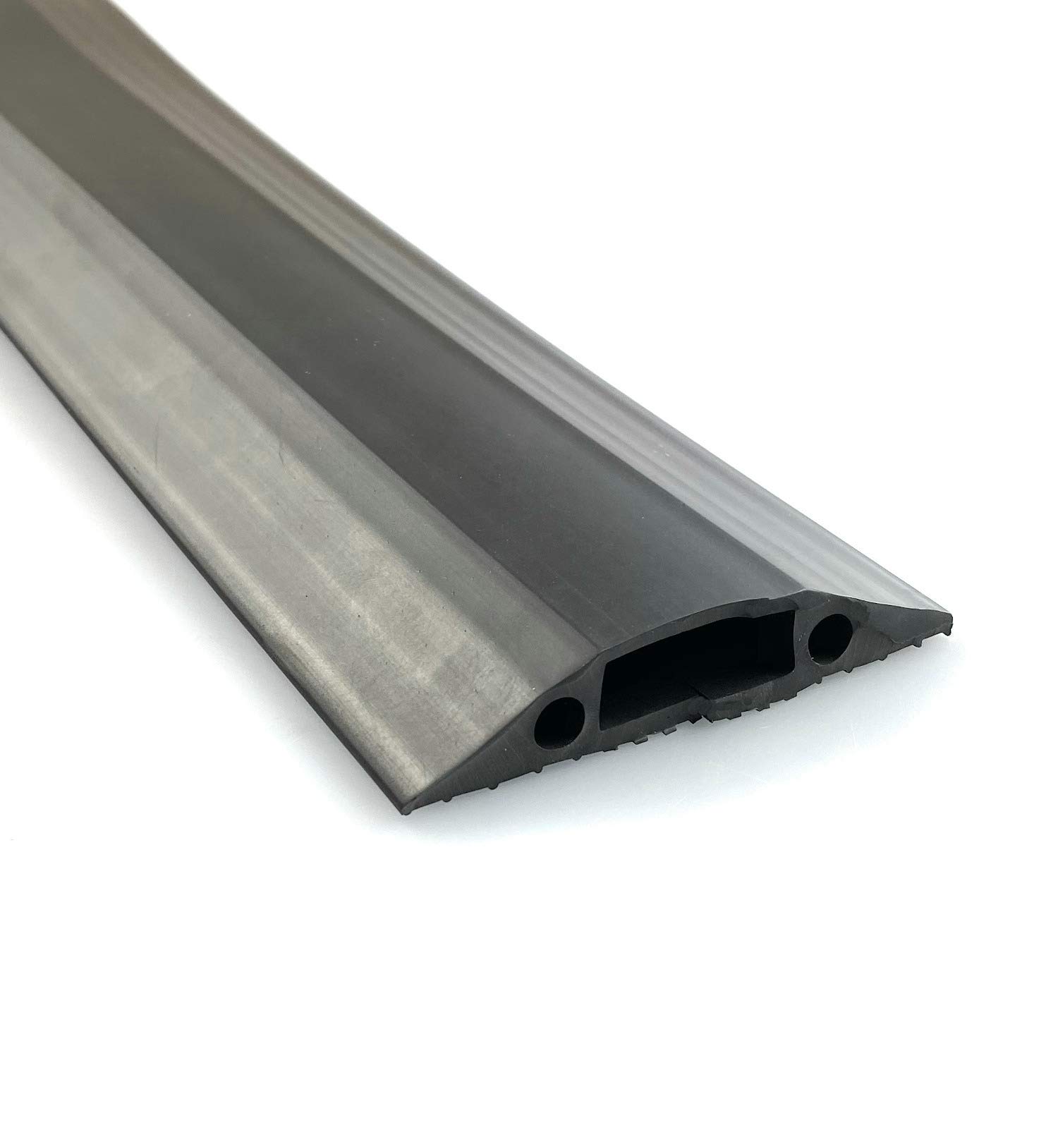 On1shelf® Medium Duty Linkable Floor Cover Protector | Protect Prevent a Trip Hazard | Cable Cavity 30mm (W) x 10mm (H) | Black (1M)