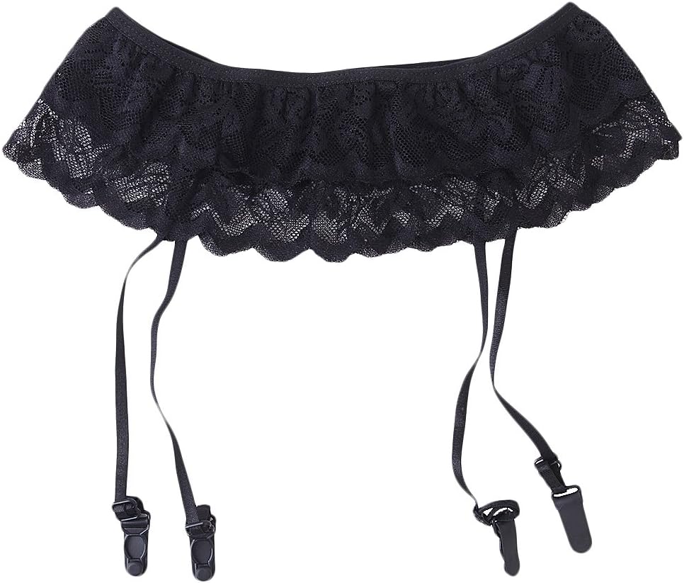 DoubleLayer Adjustable Lace Garterbelt Garter BeltBlack Amazon.co