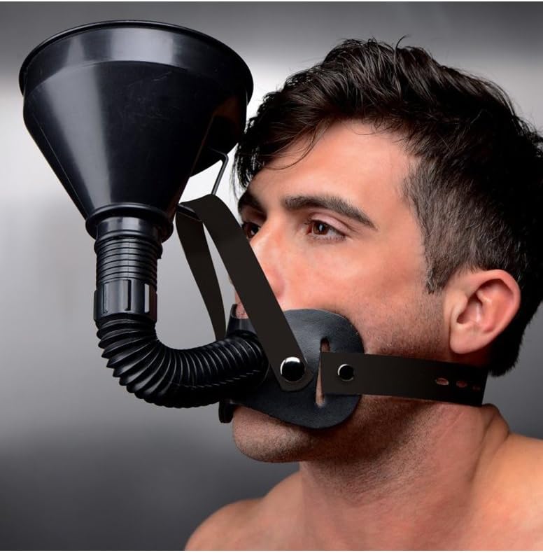 Master Series Latrine Extreme Funnel Gag Bondage, Black - Image 5