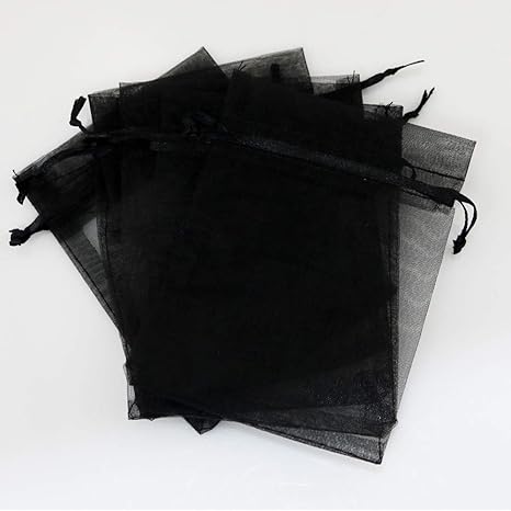 Amazon Co Jp メッシュバッグ 無地バンドルポケット 巾着ポーチ 黒二重巾着デザイン マルチサイズオプション めちゃくちゃ可愛い Size 7 9cm ホーム キッチン