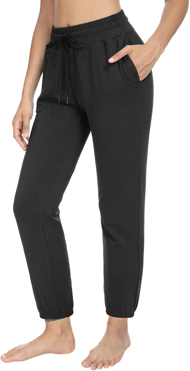 Sarin Mathews Womens Athletic Joggers Pants Comfy Drawstring Workout Lounge Pants Yoga Sweatpants for Women with Pockets: Clothing