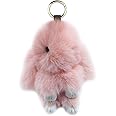 Unpafcxddyig Bunny Keychain Cute Soft Artificial fur Keychain Car Handbag Keyring