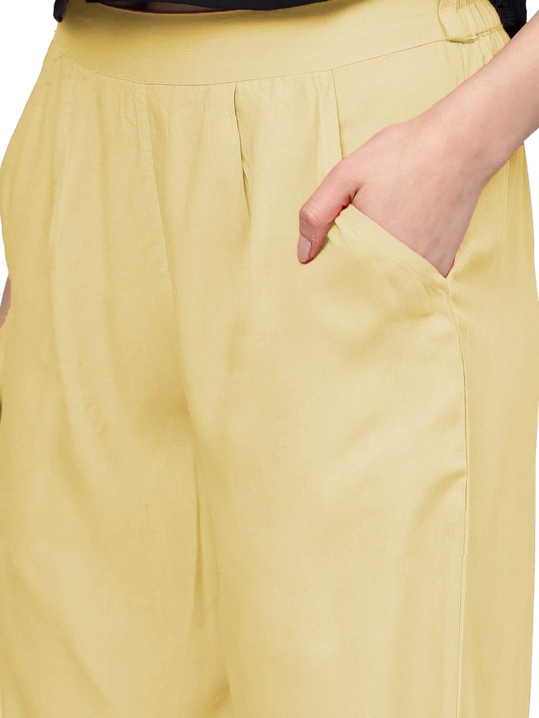 saundarya palazzo pant, rayon fabric, solid colour, comfortable & stylish