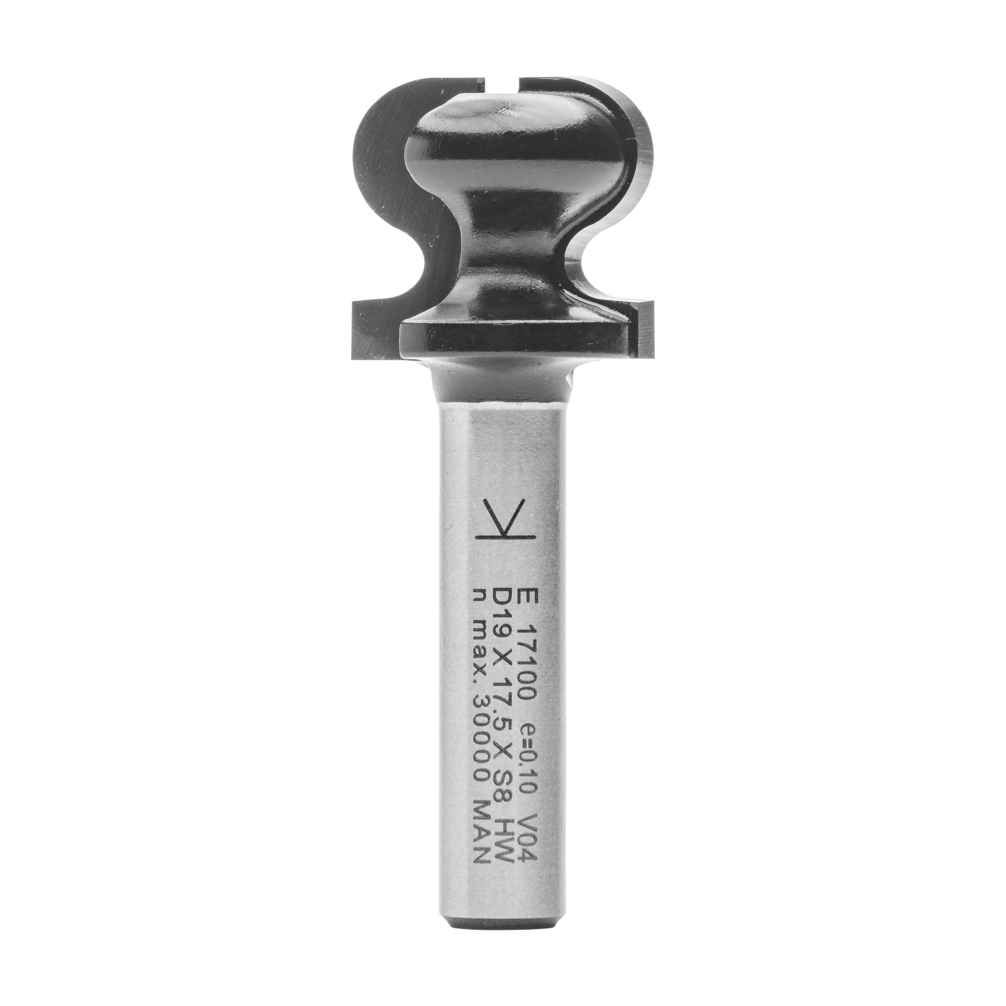 ENT 17100 Drawer Pull Bit tungsten carbide TC, Shank (S) 8 mm, Diameter (D) 19 mm, NL 17,5 mm, R 4,75 mm, r 2,4 mm, SL 32 mm