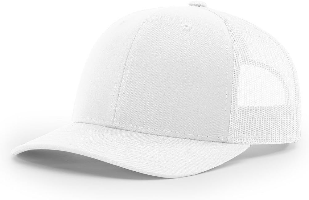 White 112 Mesh Back Trucker Cap Snapback Hat w/THP No Sweat Headliner