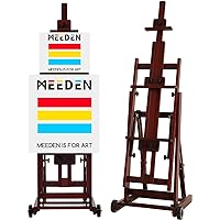 MEEDEN Studio H-Frame Easel: Adjustable Beech Wooden Artist Easel Holds Canvas up to 77" - Painting Easel Movable and Tilting