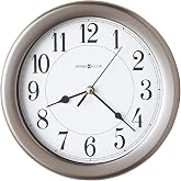 Howard Miller Fernan Lake Village Wall Clock II 549-678 &ndash; 8.5-Inch Round Brushed Nickel-Finished Case, Modern Home Decor, Quartz Movement Timepiece, 3-Point Secure Screw Mount System