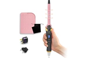 Ukliss 1/2 Inch Mini Curling Iron, Travel Small Barrel Curling Iron for Short Hair & Bangs, 30s Fast Heat, 5 Temp Settings, D