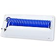 T-H Marine Coiled Washdown Hose System - 25' Wash Down Hose, Nozzle, Holder, 5' Supply Hose, and Brass Fittings - Kink Free Design and Compact Storage - Blue