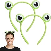 WLLHYF 2 Pcs Frogs Headband Spa Headbands Frogs Eye Makeup Head Band Soft Elastic Hair Band for Washing Face Head Wrap Funny Head Hoop for Women Yoga Skincare Headbands